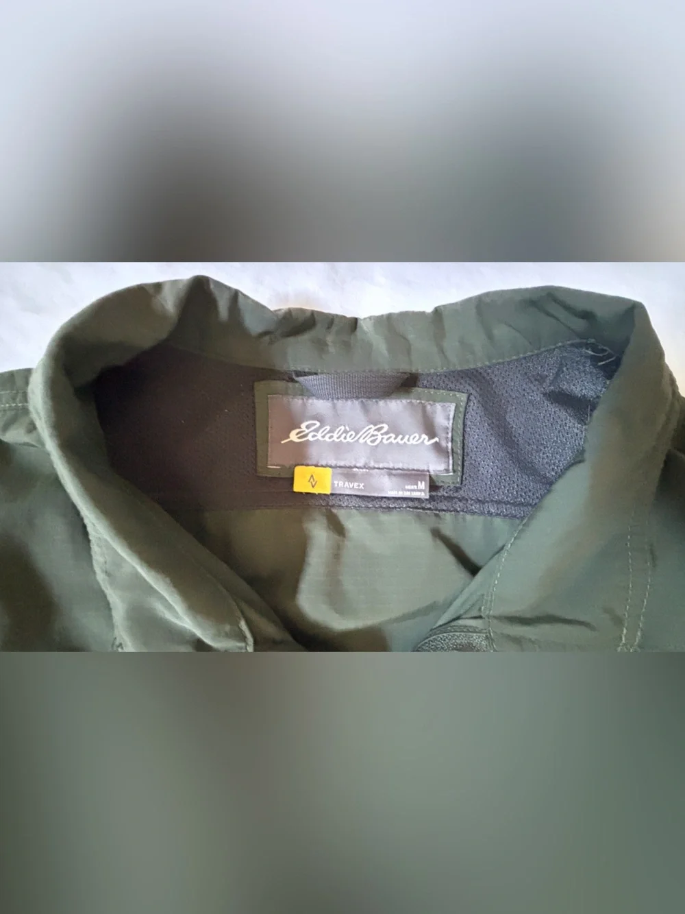 Eddie Bauer Travex Men’s M Olive Utility Outdoor Jacket Nylon Full Zip